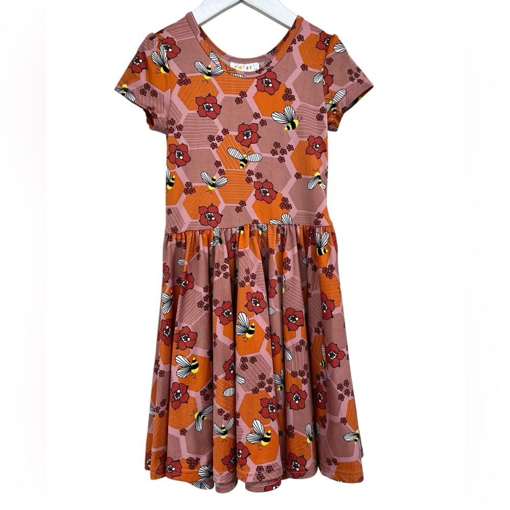 Dot Dot Smile Ballerina Style Bumble Bee Swing Dress Girls 5/6